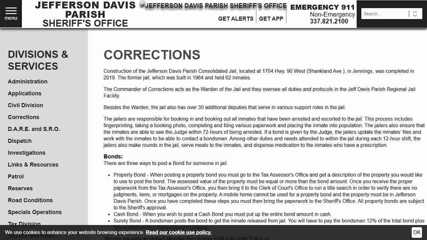 Corrections Jefferson Davis Parish Sheriff's Office
