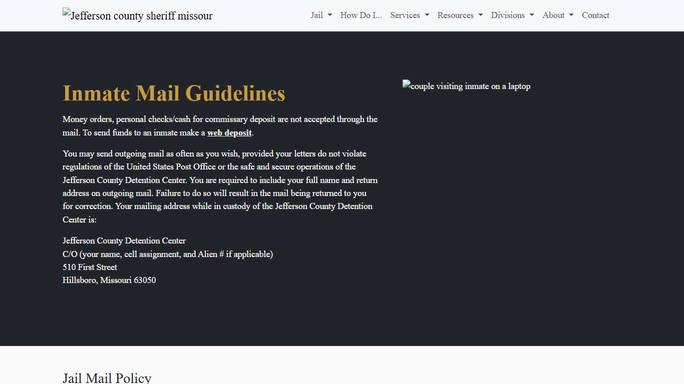 Inmate Mail Jefferson County Sheriff's Office